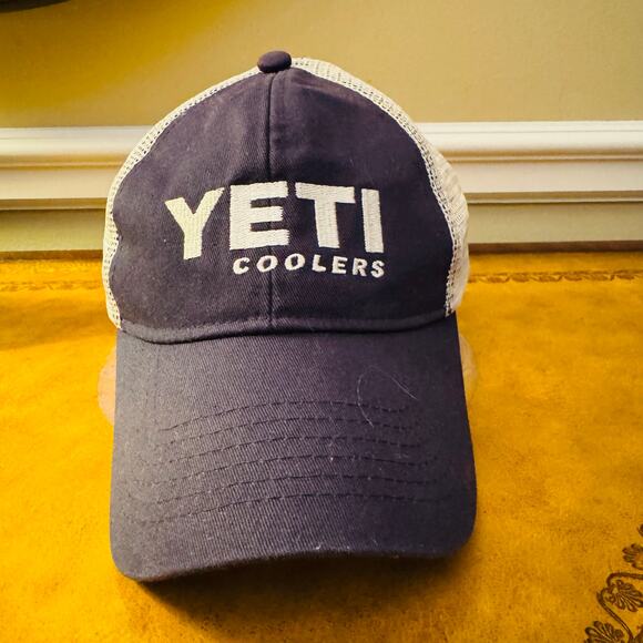 YETI Coolers Mesh Snapback Bad=seball Hat Cap Adjustable Blue White - Picture 3 of 10